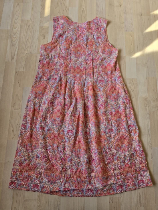 J.Jill Love Linen 100% Linen Paisley Print Dress With Pockets Size Mediun - Picture 2 of 13